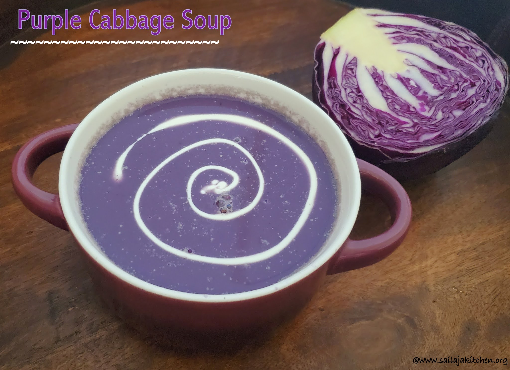 Sailaja Kitchen...A site for all food lovers! Purple Cabbage Soup