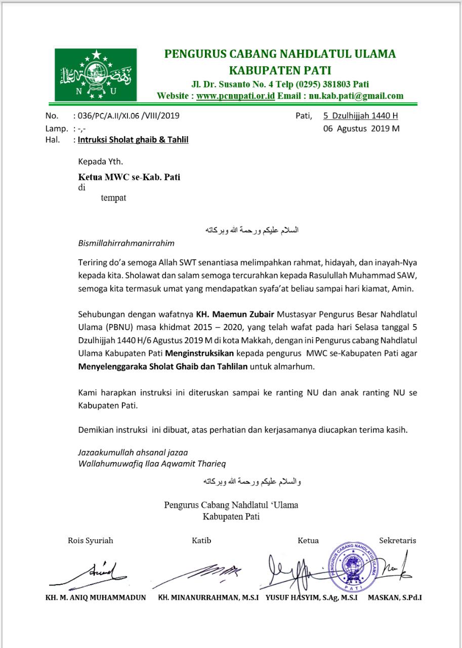 Pcnu Ajak Warga Pati Sholat Ghoib Untuk Mbah Maimun