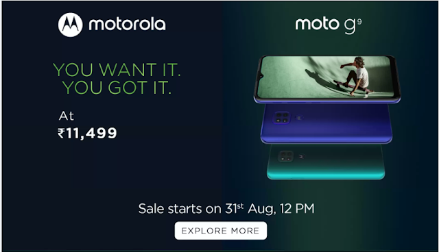 Motorola G9 launched in India for Rs 11,499, sale starts from August 31