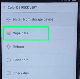 Wipe Data Recovery Mode Oppo F5