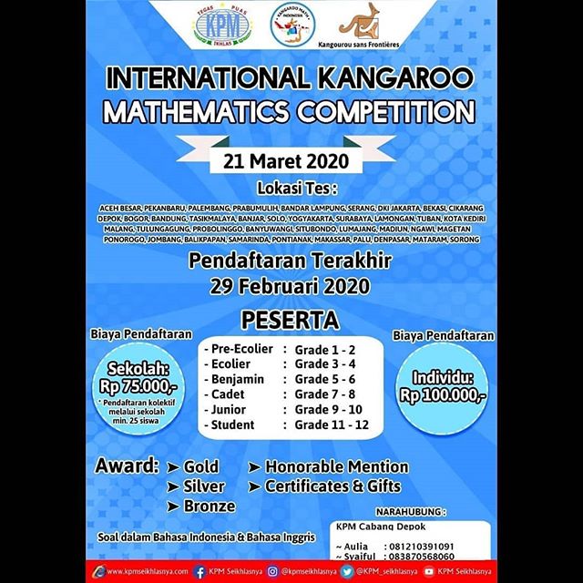 International KANGAROO Mathematics Competition (IKMC) 2020 Leksono