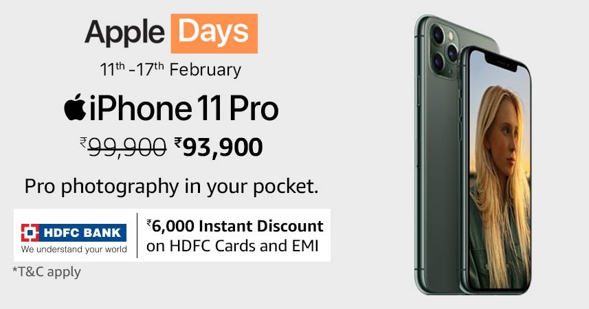 Apple iPhone 11 Pro Price Drop Offer on Amazon India