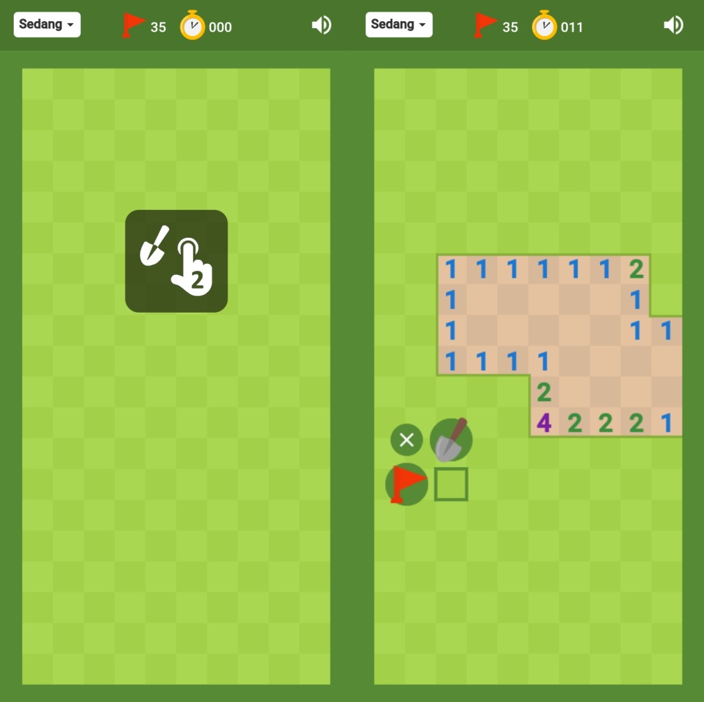 Minesweeper mainkan Selain Dino