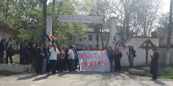 Protest spontan la Spitalul de Psihiatrie Poiana Mare