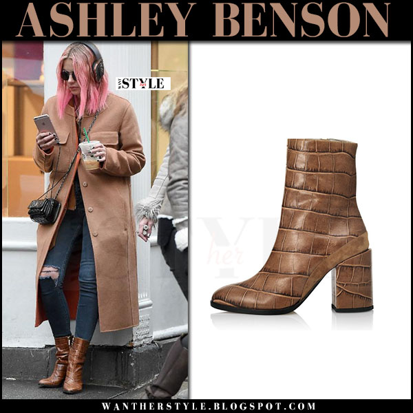 brown croc leather boots