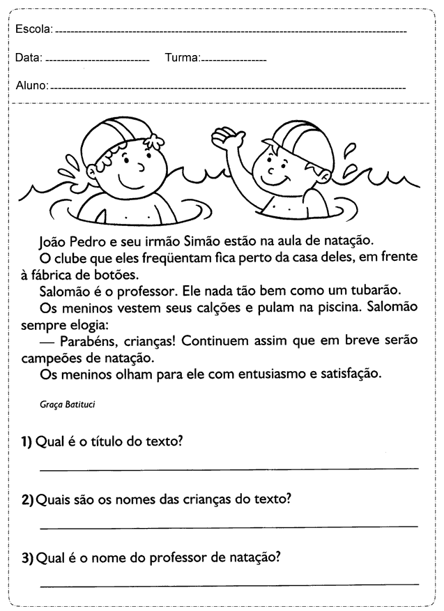 3 ano - portugues - entendimento do texto - Português