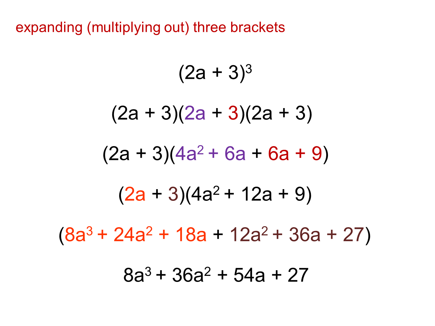 MEDIAN Don Steward mathematics teaching: multiplying three brackets
