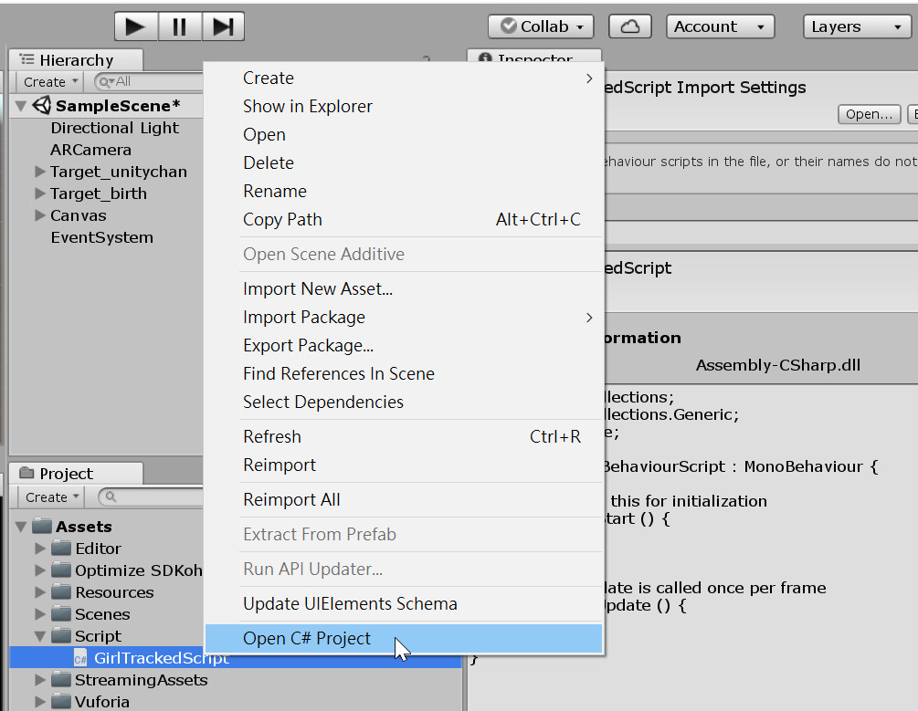 how to open script in unity | unity vs code tutorial... 阿旺師磨書坊: Unity 程式設計教學 - 當沒偵測到辨識圖時,audio 和 video 組件停止播放