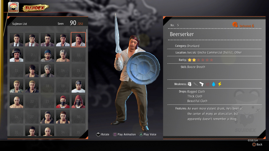 "Bestiary", despite the fact that almost entirely consists of people, is very bright. Drunkards, trash bags on legs, mad scientists, exhibitionists - whoever you can meet on the streets of Japan! YAKUZA: LIKE A DRAGON: REVIEW