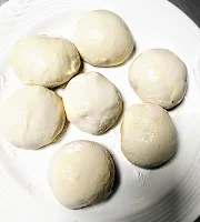 Making dough balls for bhature recipe