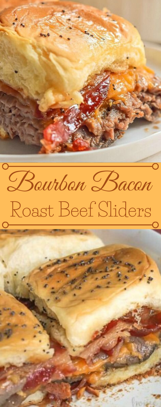 BOURBON BACON ROAST BEEF SLIDERS #appetizers #snacks #creamcheese #wontons #lunch BOURBON BACON ROAST BEEF SLIDERS #appetizers #snacks #creamcheese #wontons #lunch