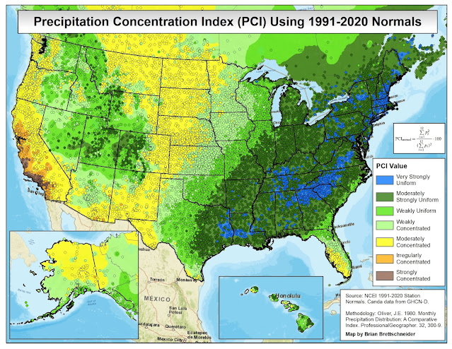Brian B.'s Climate Blog: Precipitation Concentration Index