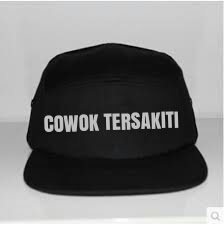 Topi sablon Cowok tersakiti