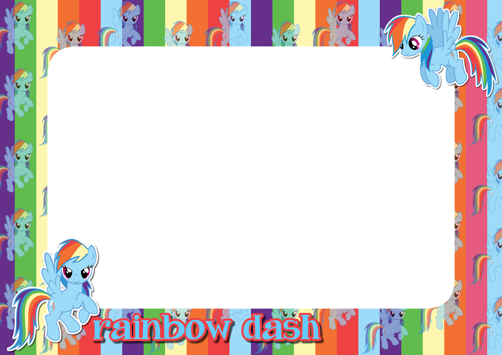 My Little Pony Rainbow Dash PNG Frame Printable PNG Frames Cartoon