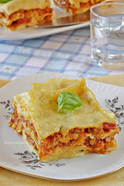 Lasagne z porem i dynią