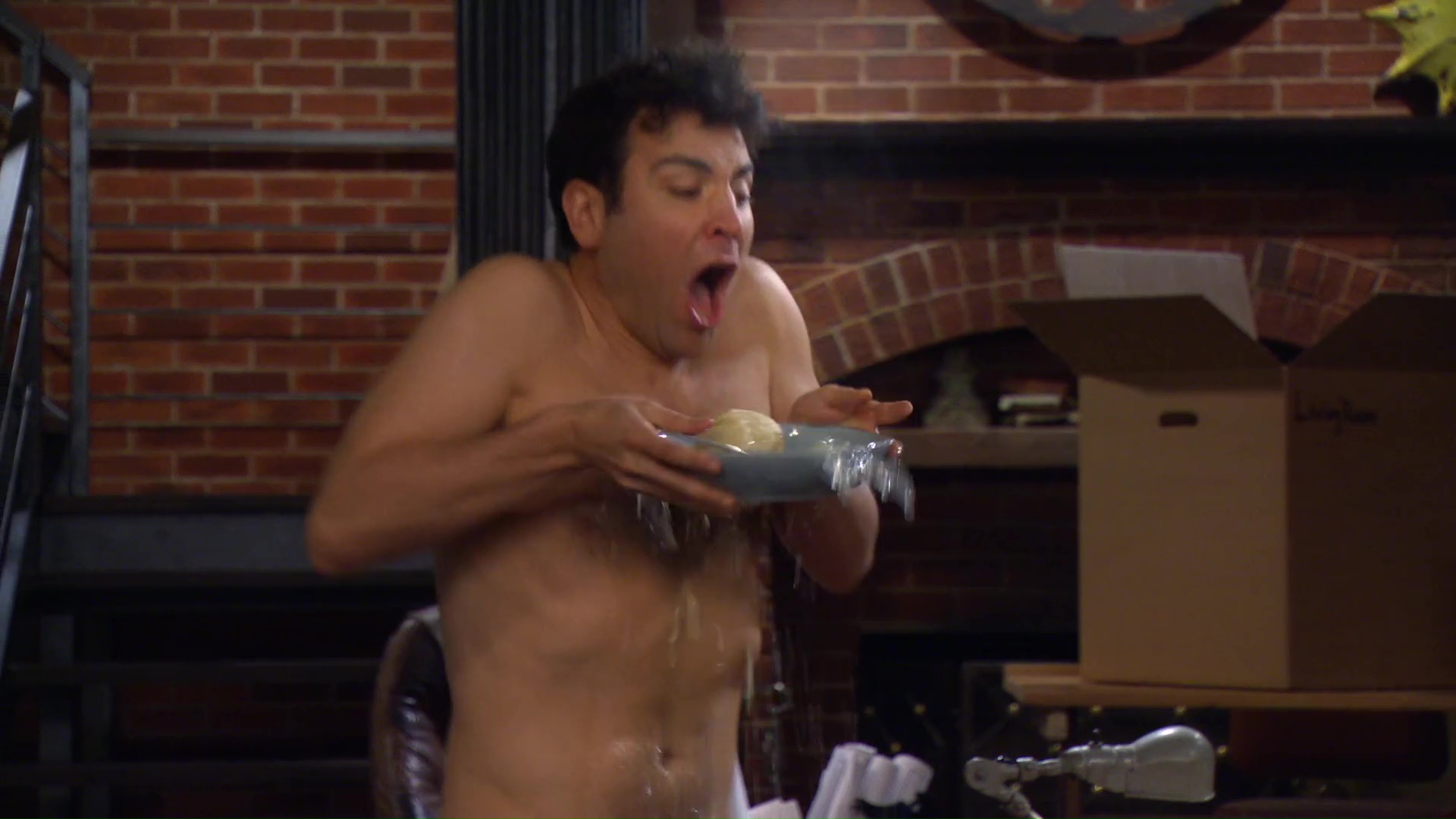 By. ausCAPS: Josh Radnor shirtless in How I Met Your Mother 8-13 "Band...