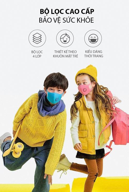 Khẩu Trang Lọc Bụi Dành Cho Trẻ Em Cao Cấp Smartmi KN95