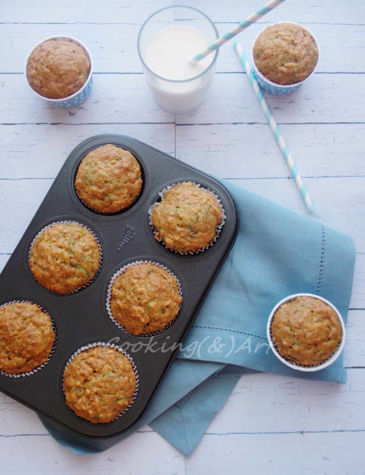 Υγιεινά muffins με καρότο, κολοκύθι, μπανάνα & μέλι / Healthy muffins