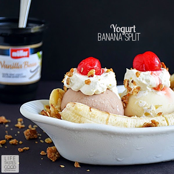 Banana Split with Yogurt | by Life Tastes Good is just the right amount of wrong! #MullerMoment #Ad