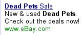 dead pets for sale