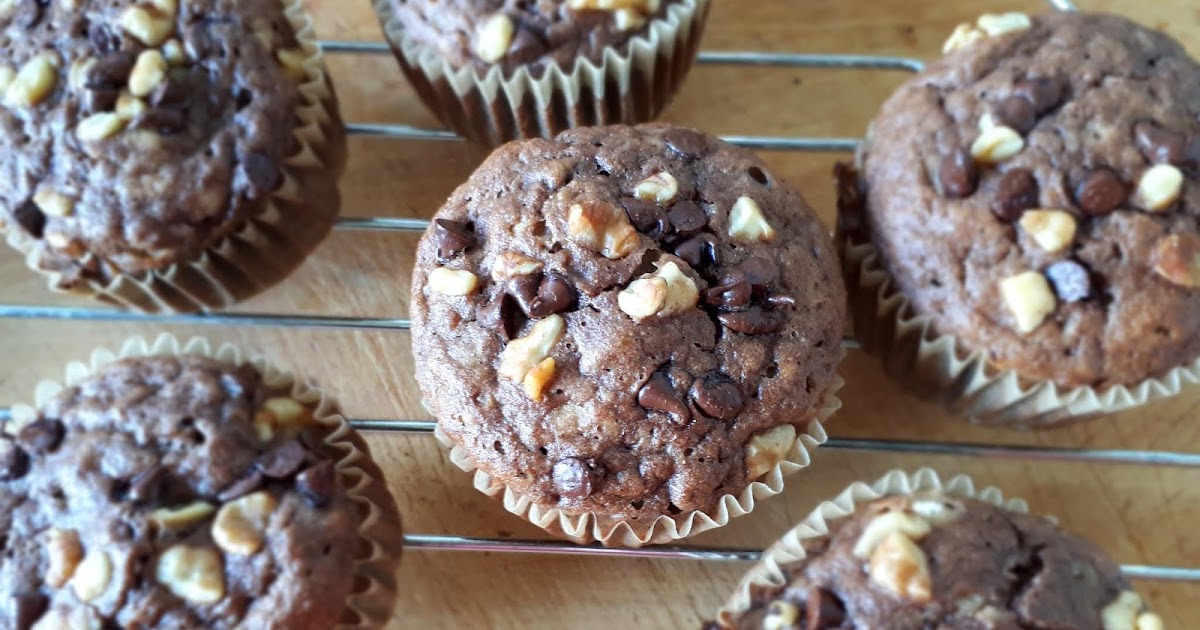 Suzanne's Kitchen Double chocolate walnut kodiak muffins