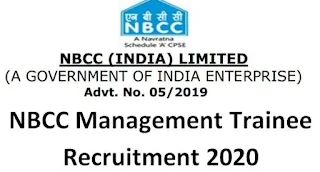 NBCC Management Trainee Recruitment 2020