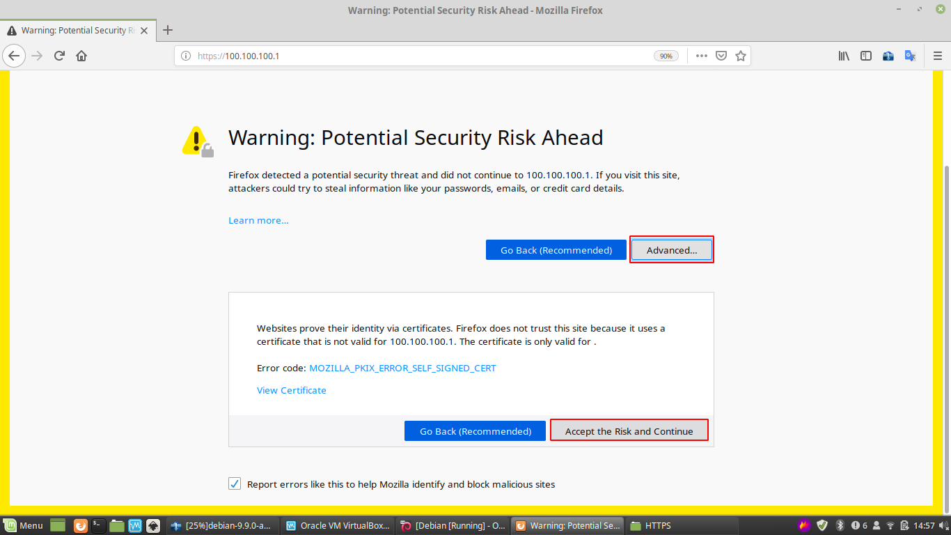 Warning FF. Https security google