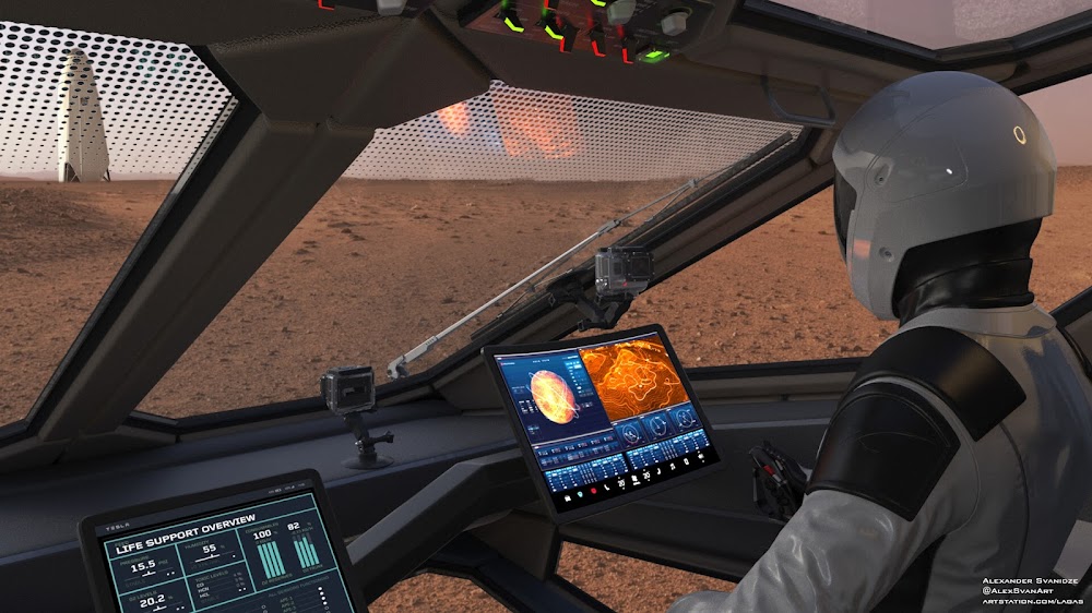 SpaceX Mars exploration rover by Alexander Svanidze - cockpit