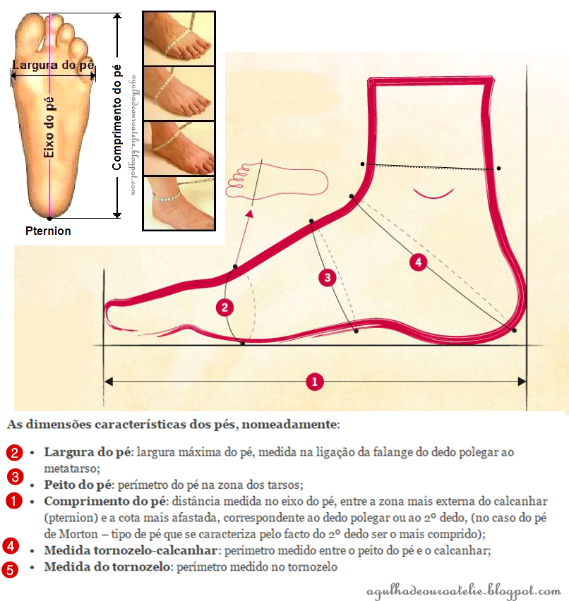 medida do pé para calçado