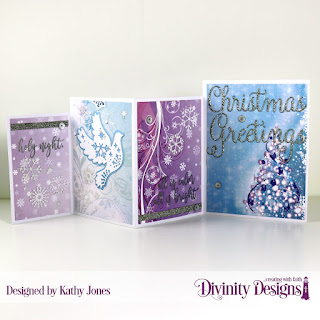 Stamp Set: Silent Night Custom Dies: Four Panel Card with Layers, Christmas Dove, Christmas Greetings Paper Collection: Christmas 2019