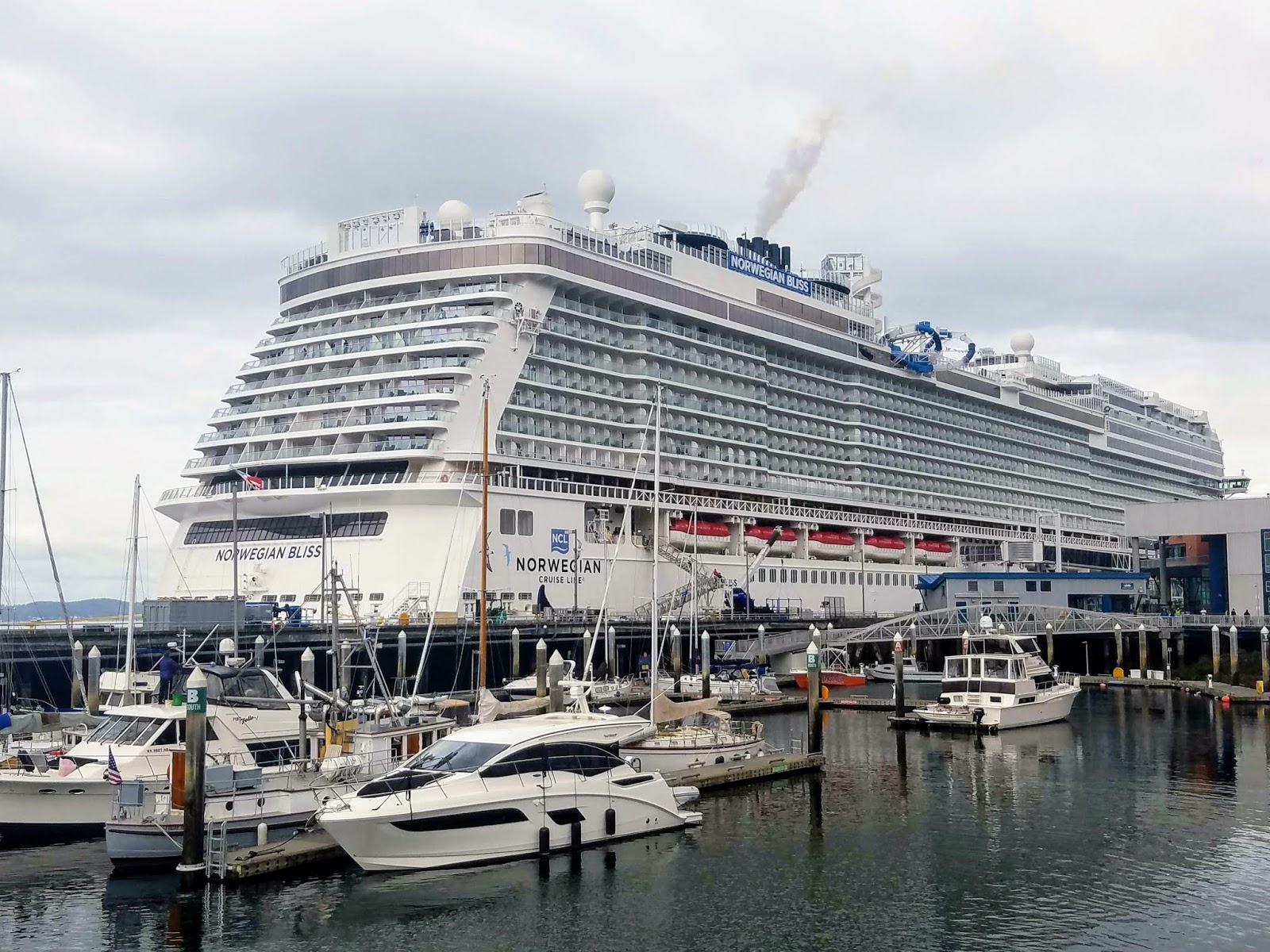 The West Coast's biggest passenger ship, NCL's Norwegian Bliss, sets