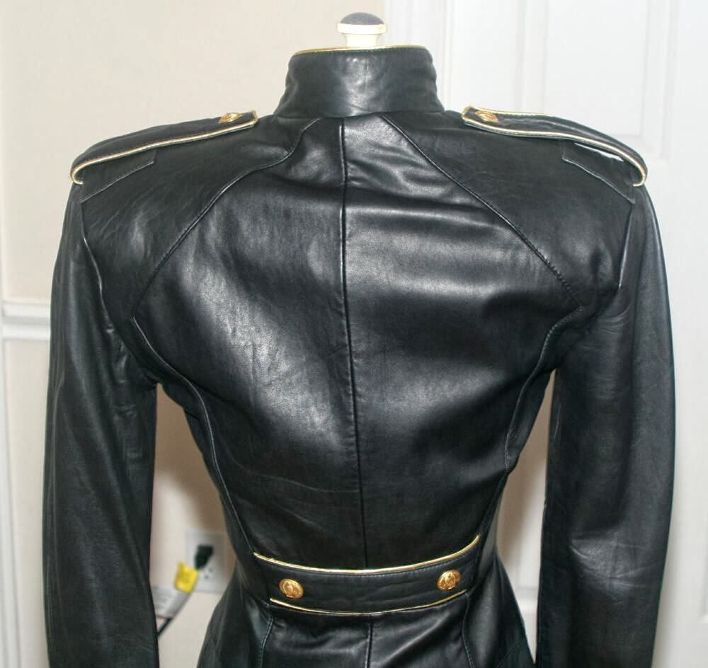 eBay Leather North Beach Leather militarystyle dress in rare black
