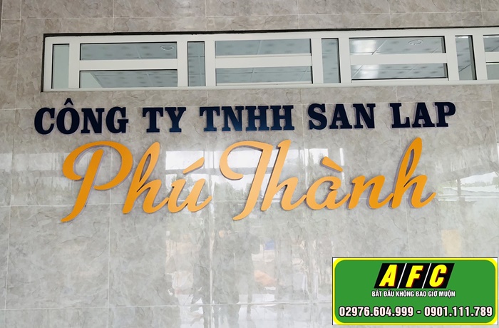 Thi công bảng hiệu alu gắn chữ nổi Phú Thành Phú Quốc