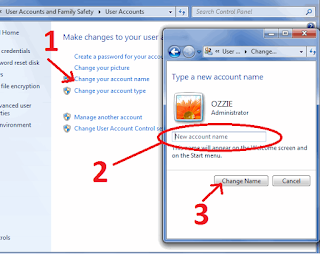 Cara Mengganti Nama Komputer & Nama Pengguna Account Komputer di Windows 7