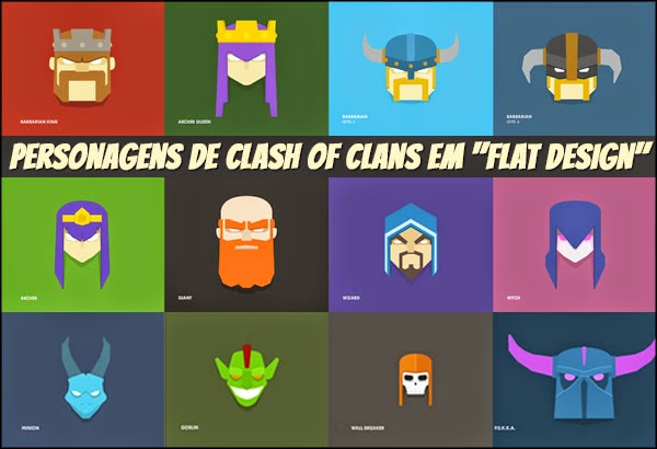 Tropas de Clash of Clans em quotFlat Designquot  Clash of Clans Dicas    