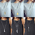 FUNEIA 6 PCS Long Pendant Necklace for Women Simple Bar Layer 