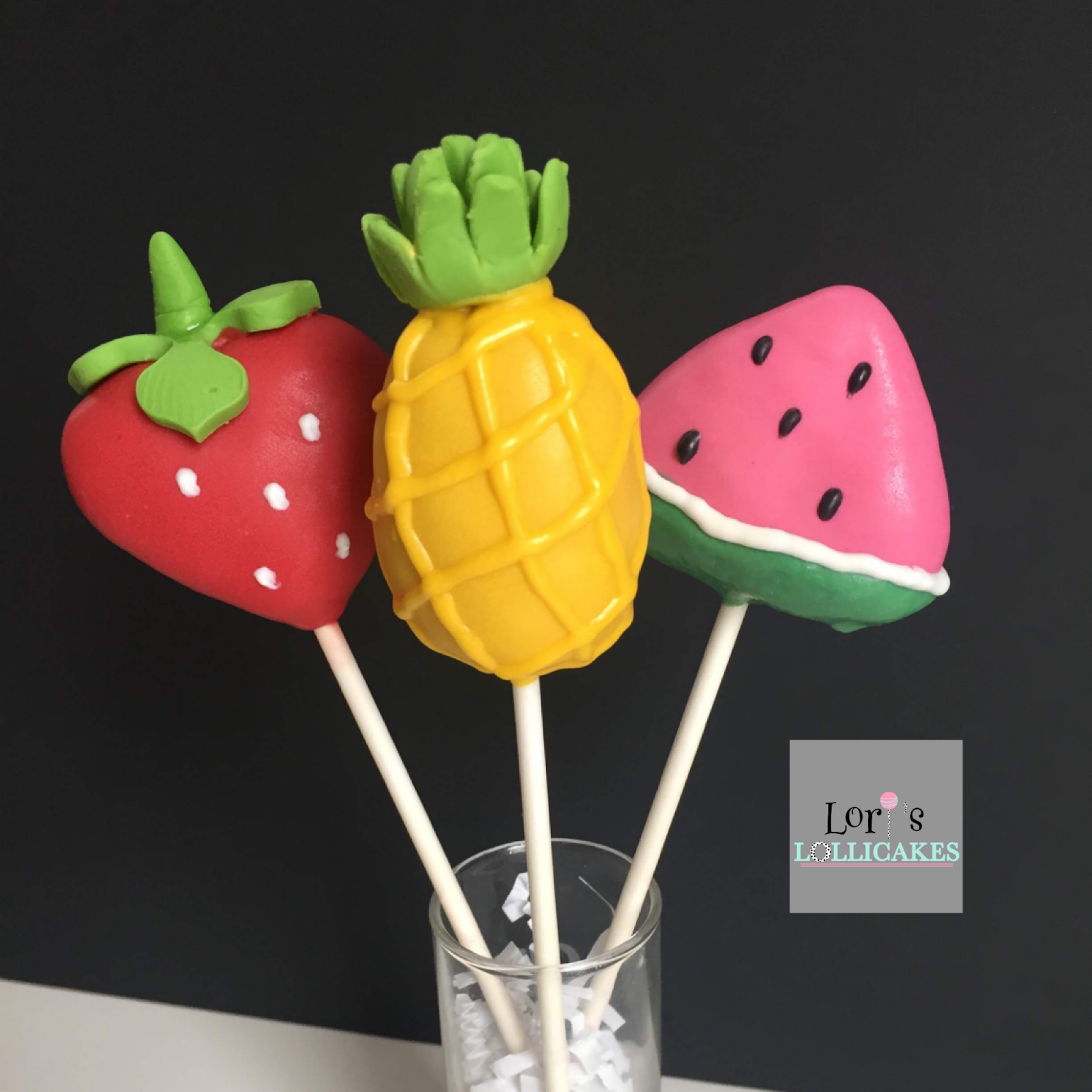 Lori's Lollicakes Fruit cake pops 🍉🍍🍓