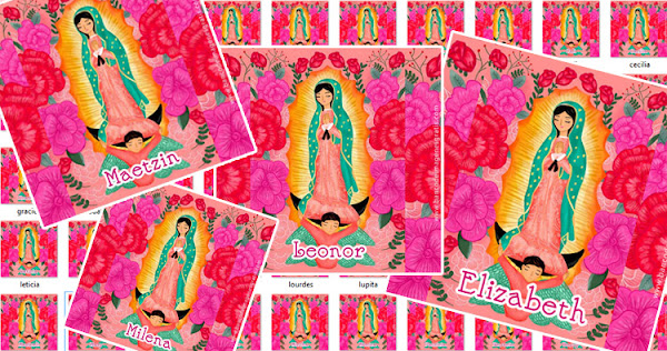 Imágenes de la Virgen de Guadalupe con nombres de mujeres