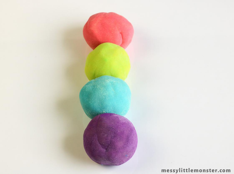 Glow in the Dark No Cook Playdough Recipe - Messy Little Monster