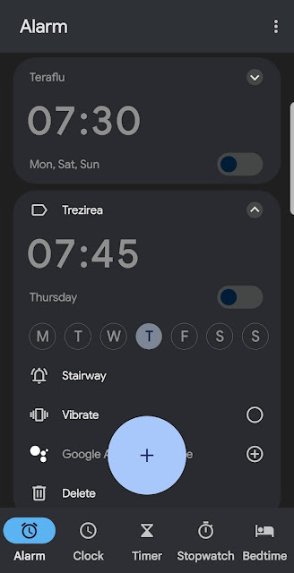 Google Clock with Material You design Alarms