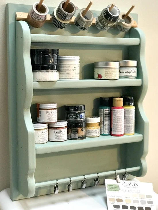 craft supply shelf