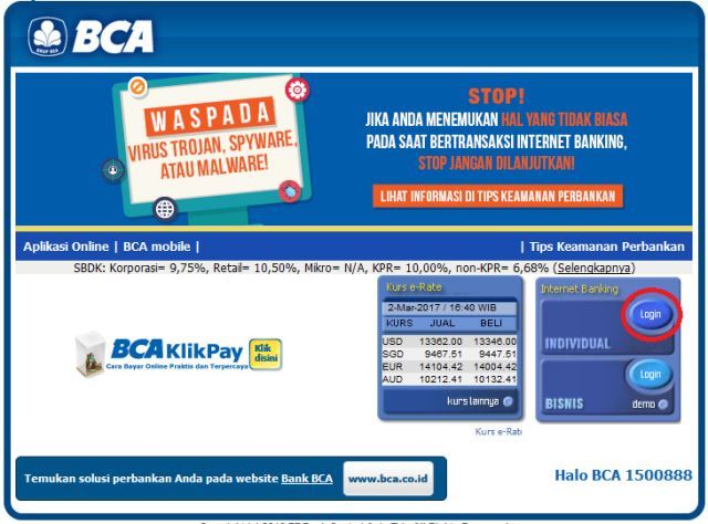 cara daftar internet banking bca