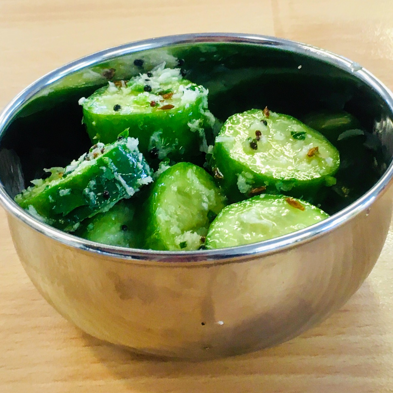 Chachi's Kitchen Spicy Indian Cucumber Salad With Coconut