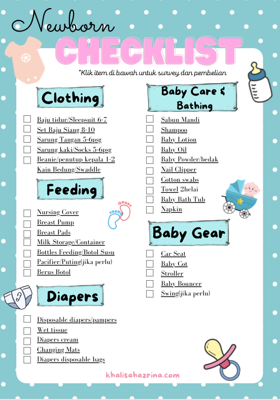 List barang baby newborn