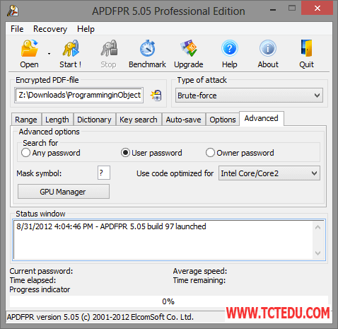 Phần mềm Advanced PDF Password Recovery