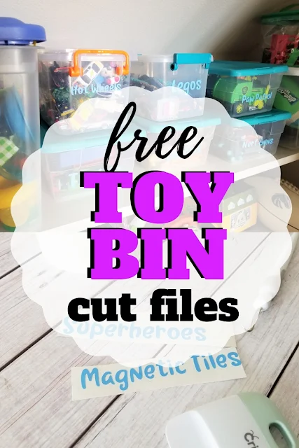 Organize all those toys, games and books with these free toy bin labels you can cut out with your cutting machine.