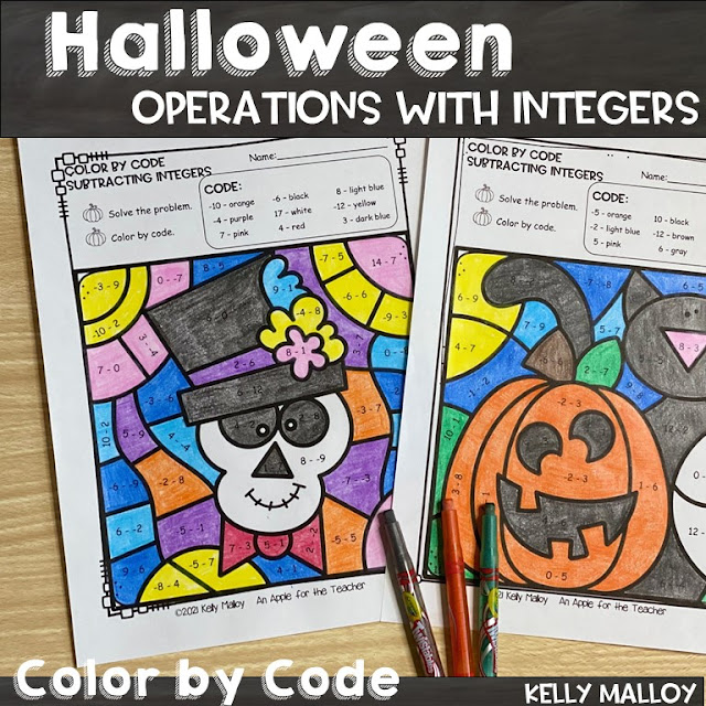 Operations with Integers Color by Number Worksheets