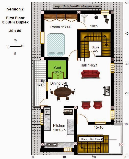 My Little Indian Villa 43R36 3.5BHK Duplex in 30x50