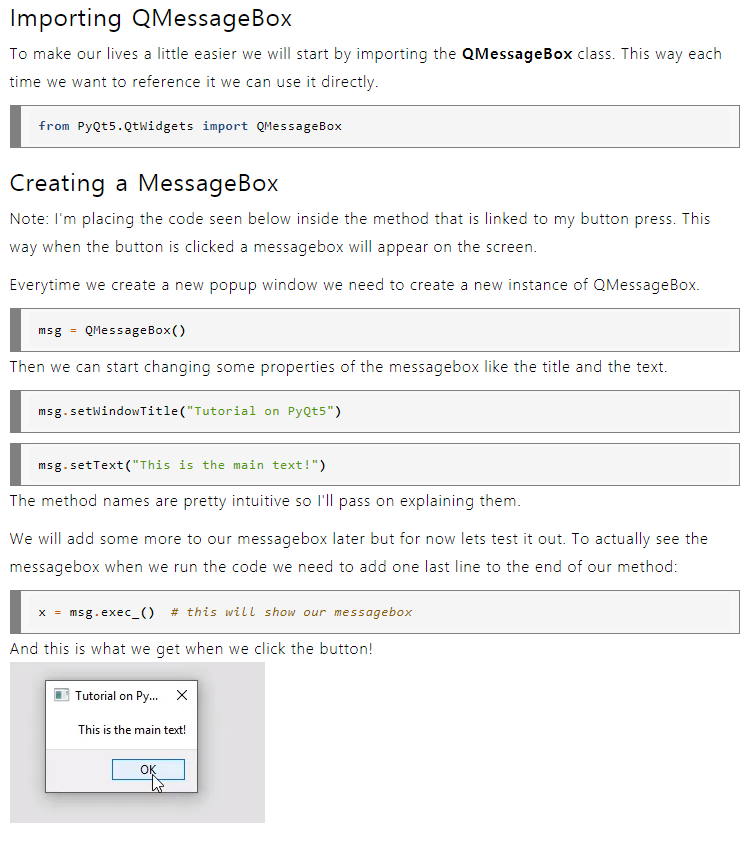 [Tech With Tim] PyQt5 Tutorial QMessageBox and Popup Windows