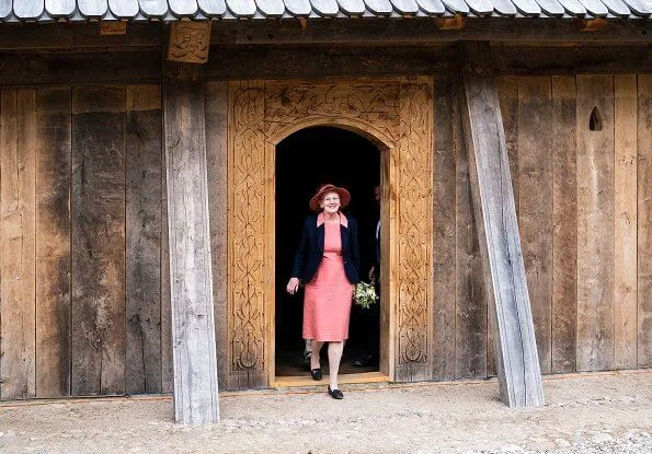 Queen Margrethe attended the opening of Viking Kings Hall at Land of Legends Museum in Lejre. The Kings Hall is the large Viking house